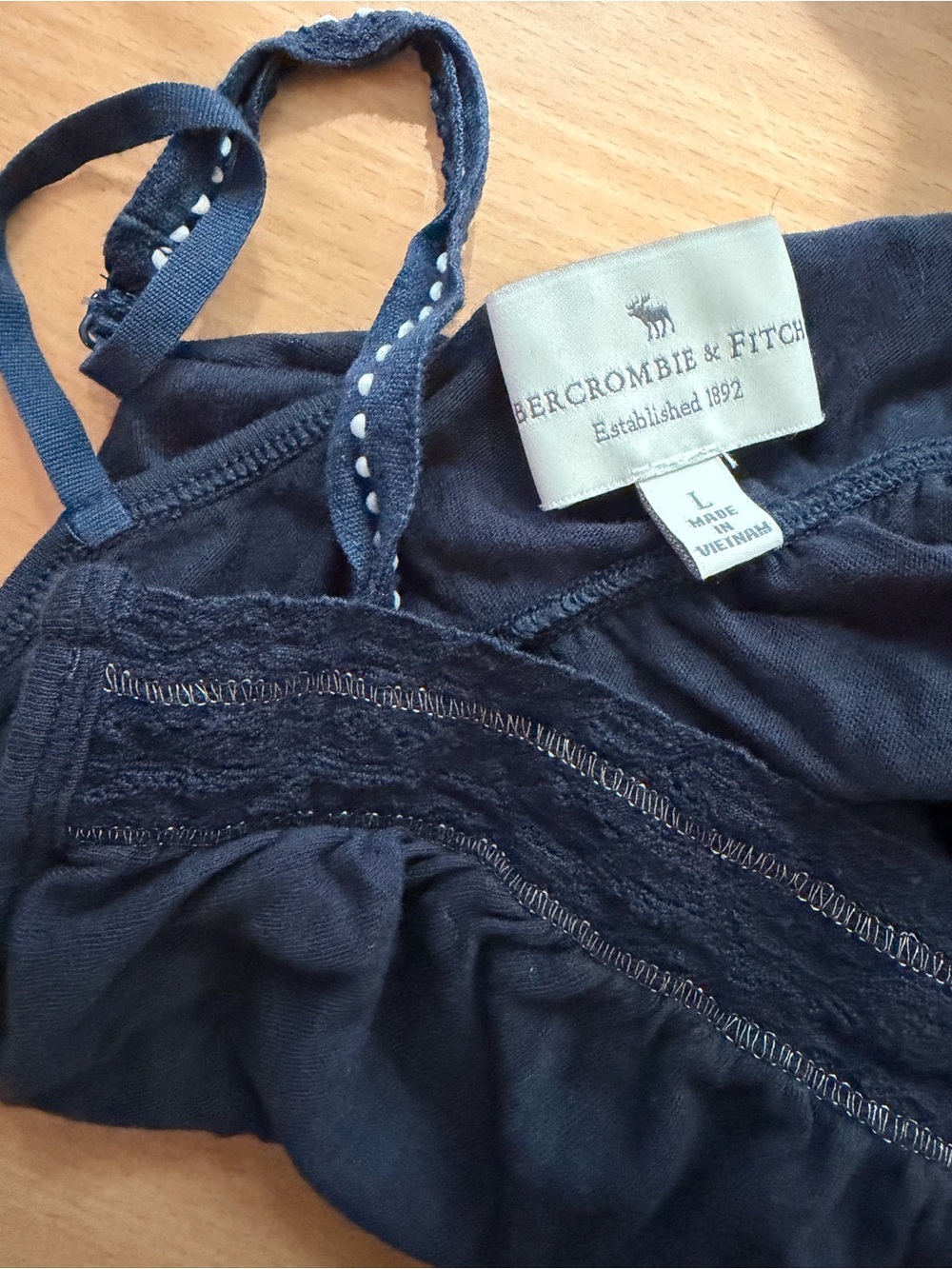 Abercrombie & Fitch Navy Lace-Trim Cami - Picture 4 of 4